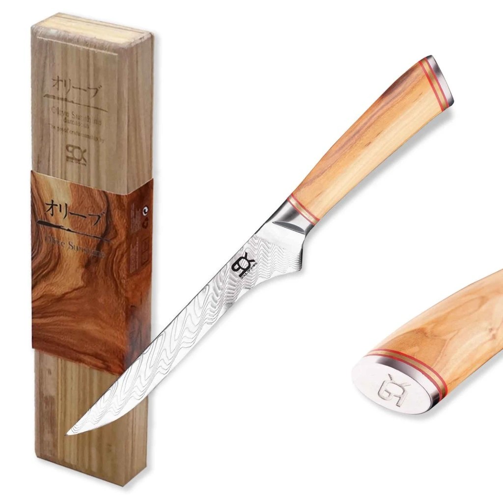 foto N�� vykos�ovac� Boning 130 mm SOK Olive Sunshine Damascus